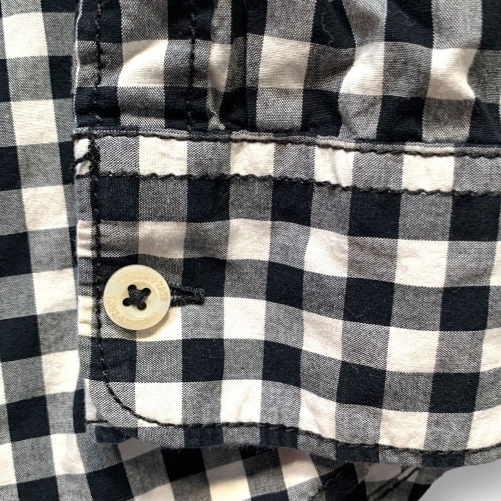 Tucker + Tate Shirt Black White Gingham Long Sleeve Collared Button Front 5 - Picture 5 of 8